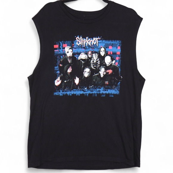 Slipknot T Shirt Mens XL Black Graphic Sleeveless Heavy Metal Rock Nu Metal - Picture 1 of 6